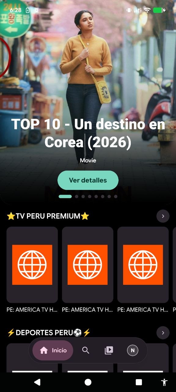 neXStream Pantalla de Inicio en teléfono Android